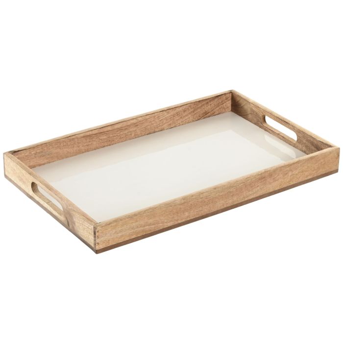 Bandeja Basicos DKD Home Decor Blanco Natural 27 x 4.5 x 43.5 cm 1