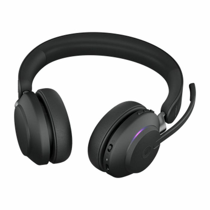 Jabra Evolve2 65 Stereo MS + Link 380 USB-C Auriculares Inalámbricos Diadema Negro para Oficina/Centro de Llamadas Certificación MS Teams 2
