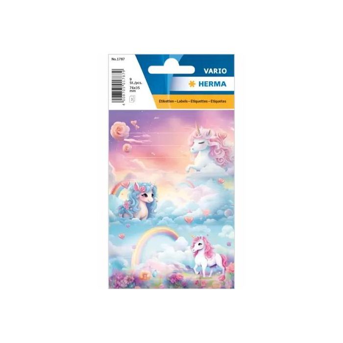 HERMA SCHULETIKETTEN VARIO HAPPY UNICORNS 0 HERMA SCHULETIKETTEN VARIO HAPPY UNICORNS 0