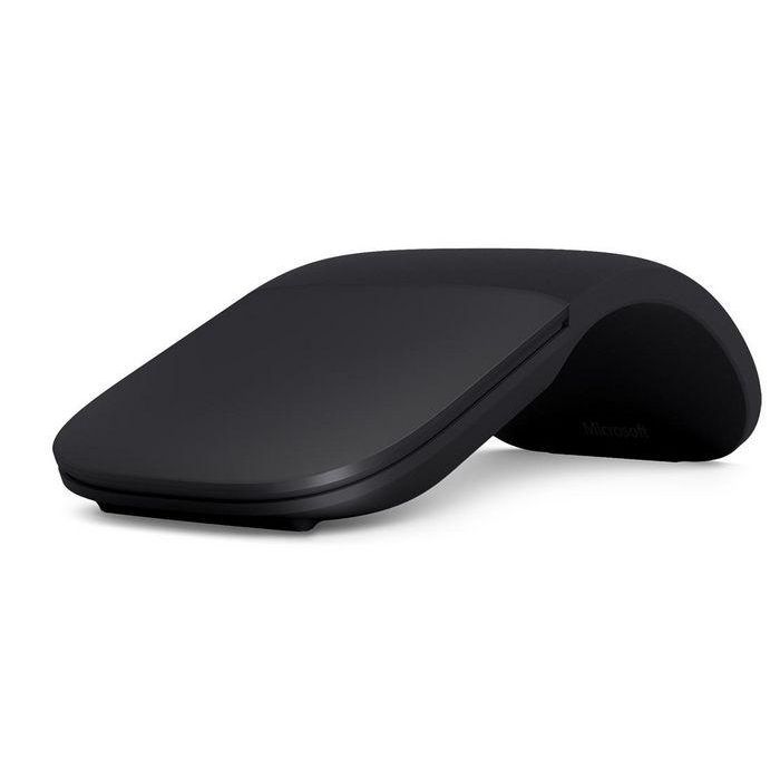 Microsoft Arc Mouse Inalámbrico Plegable Bluetooth BlueTrack Negro para PC Windows 10 con Desplazamiento Horizontal y Vertical, Pilas AAA