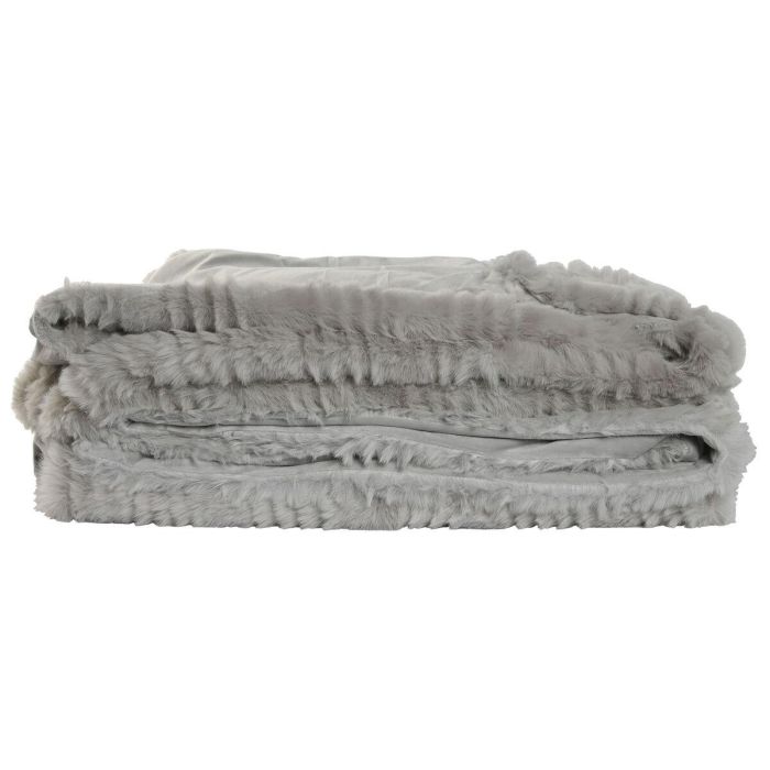 Manta Urban DKD Home Decor Gris Claro 240 x 1 x 220 cm 2