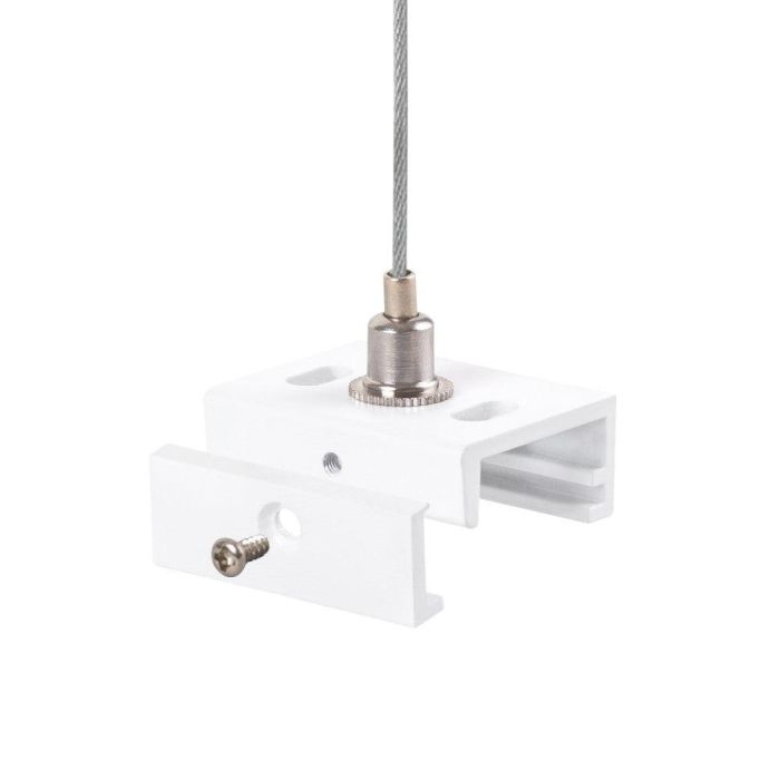 Kit de Suspensión para Carril Trifásico Blanco 1 Metro con Cable de Acero y Enganches, Permite Altura Regulable [HO-SUS-T-B] 3