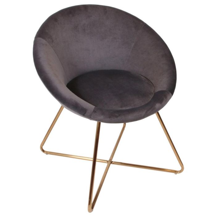 Silla Gris Con Patas Metal Home Deco Factory