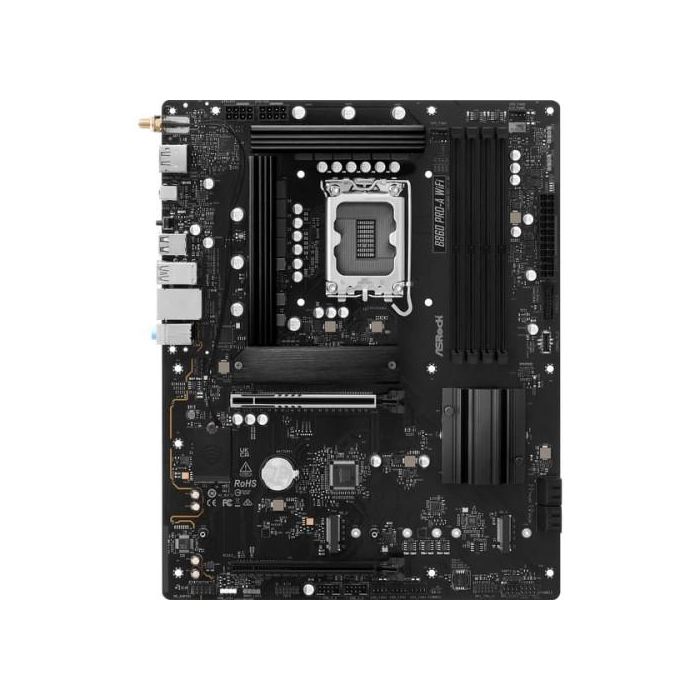 Placa ASRock B860 Pro-A Wifi,Intel,1851,B860,4Ddr5,256Gb,1Hdmi+1Dp,4Sata3+2M.2,2.5Gblan,Wifi6E+Bt5.3,8Usb3.2+2Usb Type-C,Atx 2 Placa ASRock B860 Pro-A Wifi,Intel,1851,B860,4Ddr5,256Gb,1Hdmi+1Dp,4Sata3+2M.2,2.5Gblan,Wifi6E+Bt5.3,8Usb3.2+2Usb Type-C,Atx 2