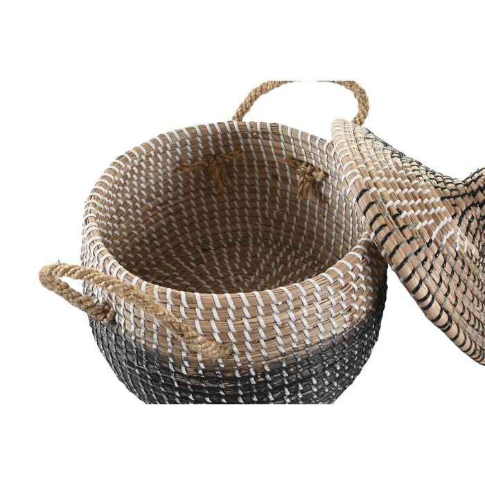 Cesta Balines DKD Home Decor Natural Bicolor 41 x 33 x 41 cm Set de 2 1