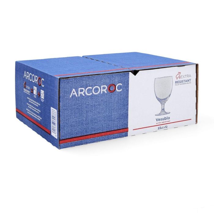 Arcoroc Copas Vesubio de Vidrio Templado Extra Resistente | Juego de 12 Copas de 23 cL | Ideal para Uso Diario, Lavavajillas y Microondas 1