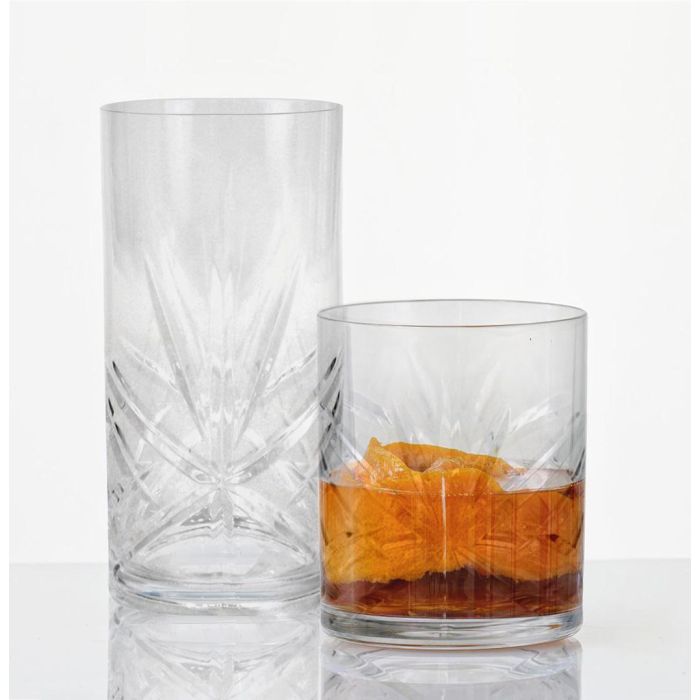 La Mediterranea Vaso de Whisky Alto Modelo Palm, 620 ml de Capacidad, Fabricado en Plástico PS, 15,9 cm Alto x 7,8 cm Diámetro (24 Unidades) 2