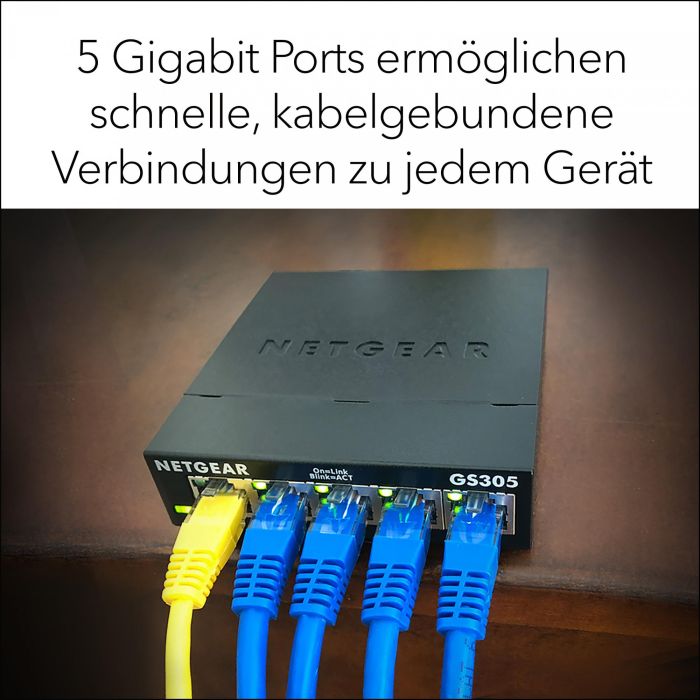 Netgear GS305v3 Switch Ethernet Gigabit No Gestionable 5 Puertos RJ-45 (10/100/1000 Mbps) 10 Gbps Metálico EU 8