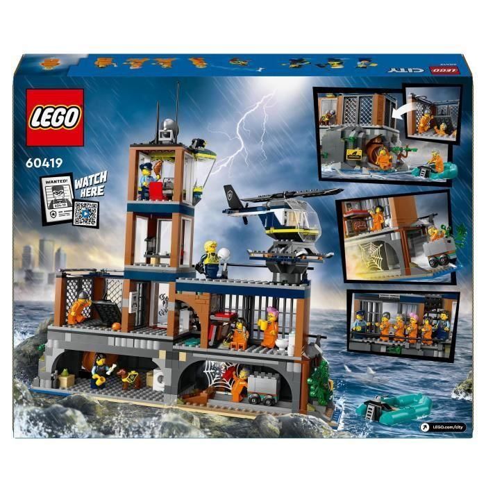 LEGO 60419 City Prisión de Policía de Aguas Profundas, Juguete con Helicóptero y Barco, 7 Minifiguras y Figura de Perro 5