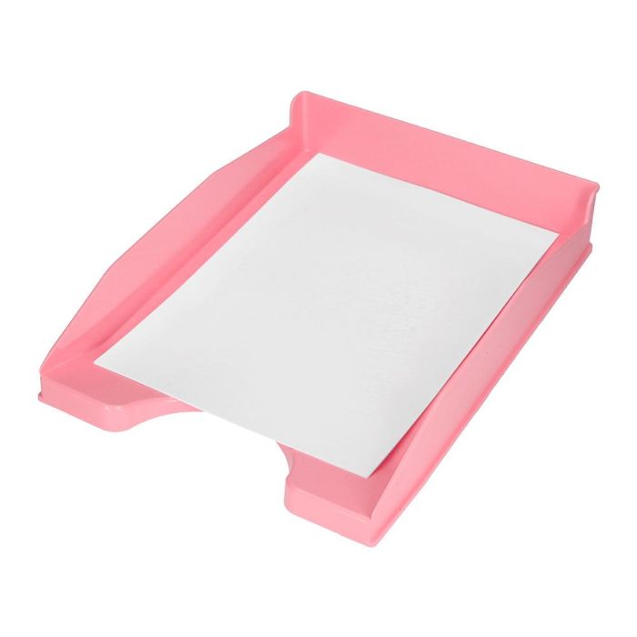 Bandeja Sobremesa Plastico Q-Connect Rosa Pastel Opaco 240x70x340 mm 3