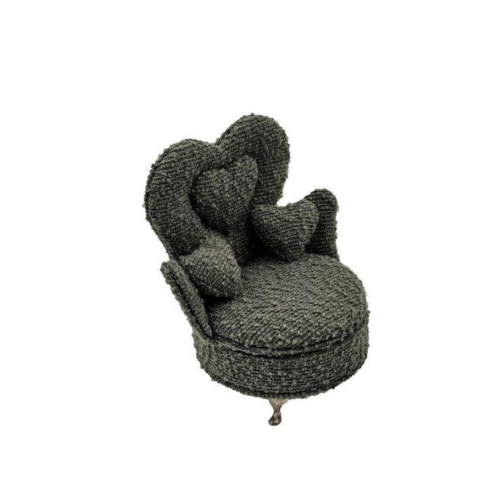 Caja-Joyero Versa Gris Poliéster Metal Espejo Madera MDF 12 x 19 x 18 cm Sillón 2 Caja-Joyero Versa Gris Poliéster Metal Espejo Madera MDF 12 x 19 x 18 cm Sillón 2