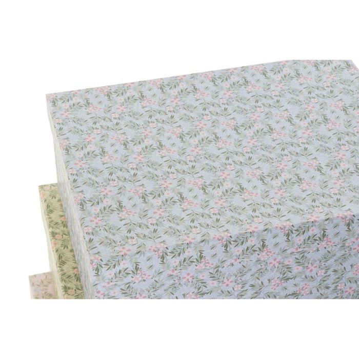 Caja Shabby DKD Home Decor Rosa Amarillo 33.5 x 15.5 x 43.5 cm Set de 10 1