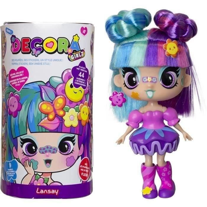 Muñeca - LANSAY - 55102 - Decora Girlz - Mini Muñecas de Moda para Personalizar - Flor Muñeca - LANSAY - 55102 - Decora Girlz - Mini Muñecas de Moda para Personalizar - Flor
