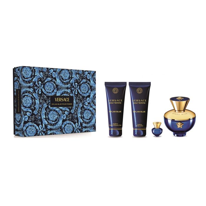 Versace Dylan blue pour femme eau de parfum 100 ml + locion corporal perfumada 1 unidad + gel de baño 1 unidad + miniatura 1 unidad