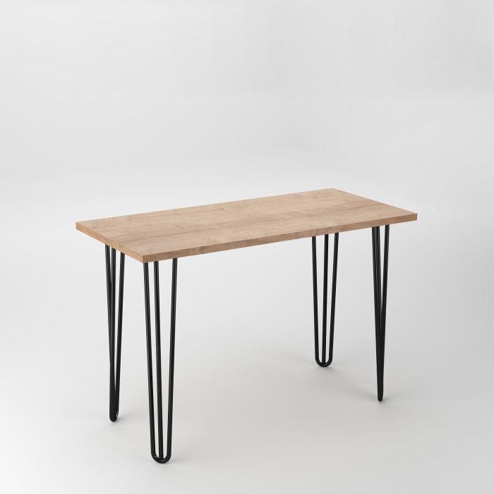 Emuca Lote de 4 patas Hairpin de 3 varillas para mesa, altura 710mm, Acero, Pintado negro 4