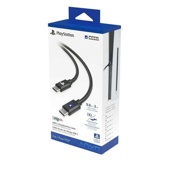Cable USB HORI PS5 Negro 0 Cable USB HORI PS5 Negro 0