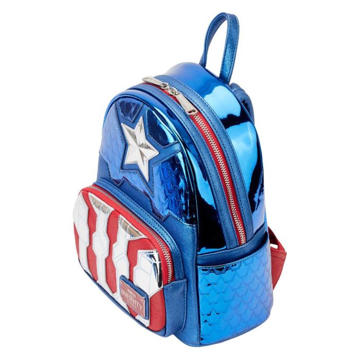 Mochila metallic Capitan America Marvel Loungefly 26cm 1 Mochila metallic Capitan America Marvel Loungefly 26cm 1