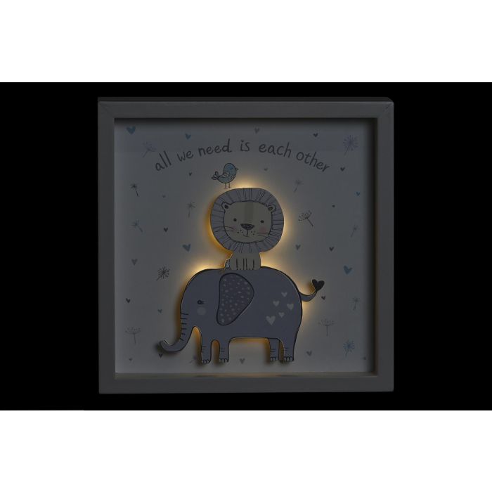 DKD Home Decor Baby safari 22 Decoración Luminosa Blanco Gris 23 x 23 x 4 cm (6 Unidades) 3 DKD Home Decor Baby safari 22 Decoración Luminosa Blanco Gris 23 x 23 x 4 cm (6 Unidades) 3