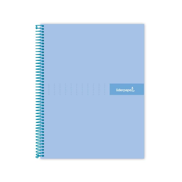 Cuaderno Espiral Liderpapel A5 Micro Crafty Tapa Forrada 120H 90 gr Cuadro 5 mm 5 Bandas6 Taladros Color Celeste 1