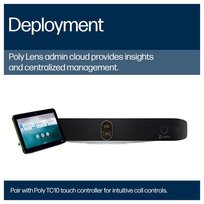 HP Poly Studio X72 Barra de Colaboración de Vídeo All-In-One 4K Ultra HD Zoom 7,3x Negro (TAA)