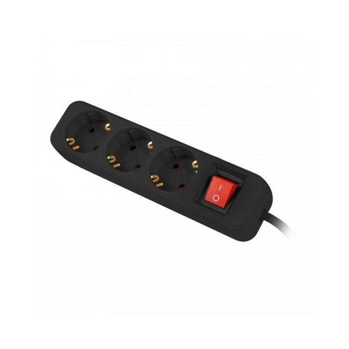 Lanberg Regleta 3 Tomas Schuko con Protección 1.5m Negra 1