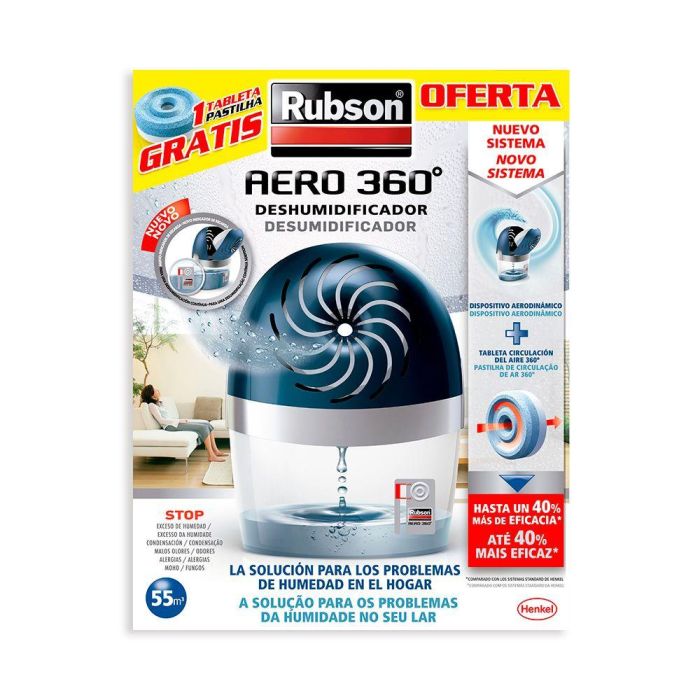 Rubson Deshumidificador Aero 360 450 g para Exceso de Humedad y Condensación Rubson Deshumidificador Aero 360 450 g para Exceso de Humedad y Condensación