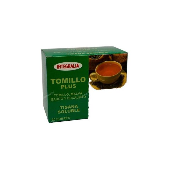 INTEGRALIA Tomillo Plus Soluble 20 Sobres - Complemento Alimenticio Digestivo con Tomillo, Malva y Eucalipto