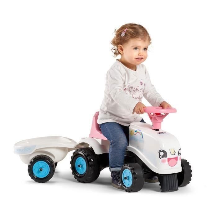 Falk Tractor Rainbow Farm con Remolque, Juguete Correpasillos Infantil para Niñas de 1 Año, Diseño Pastel, Fabricado en Francia 1 Falk Tractor Rainbow Farm con Remolque, Juguete Correpasillos Infantil para Niñas de 1 Año, Diseño Pastel, Fabricado en Francia 1