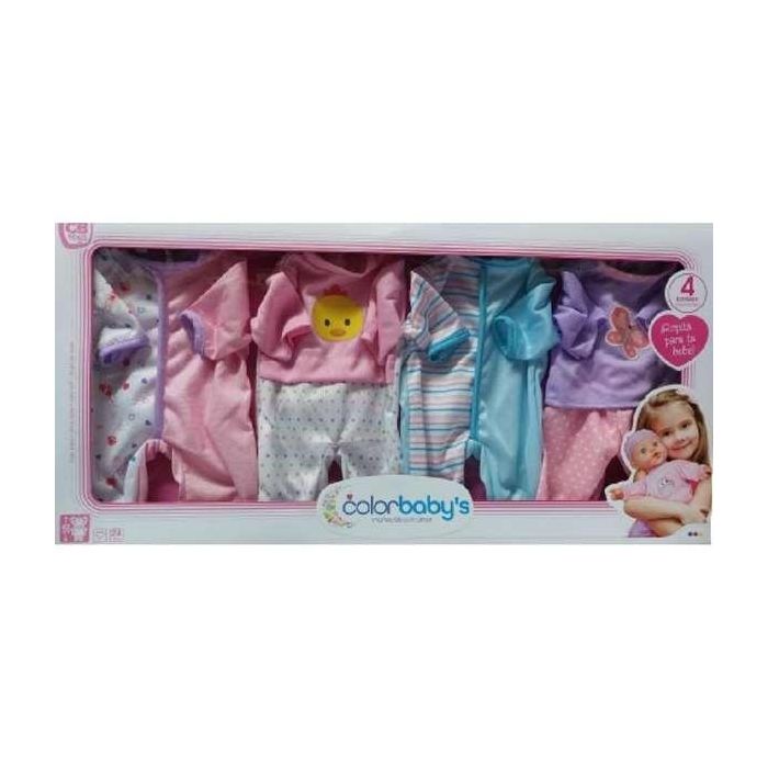 Color Baby Ropa Muñeco Set con 4 Trajes para Bebé, 42 cm 3