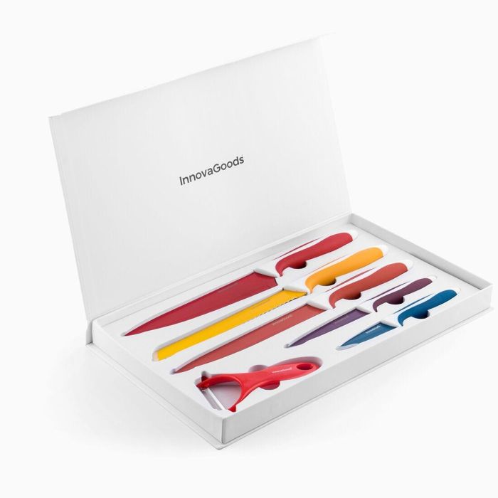 Juego de Cuchillos Cerámicos y Pelador Knoolvs InnovaGoods 6 Piezas 3 Juego de Cuchillos Cerámicos y Pelador Knoolvs InnovaGoods 6 Piezas 3