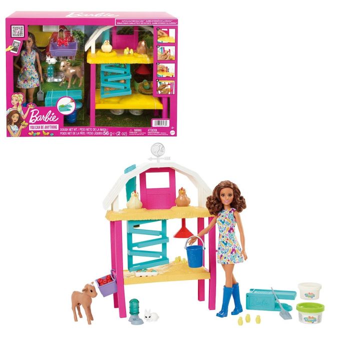 Barbie Hgy88 Muñeca Granja ¡Incuba Huevos! Set con Muñeca, Gallinero, Animales y Plastilina para Niñas +4 Años 0 Barbie Hgy88 Muñeca Granja ¡Incuba Huevos! Set con Muñeca, Gallinero, Animales y Plastilina para Niñas +4 Años 0