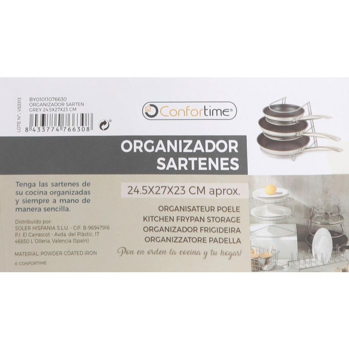 Organizador de sartenes Confortime, 24.5 x 27 x 23 cm, color gris (12 Unidades) 6 Organizador de sartenes Confortime, 24.5 x 27 x 23 cm, color gris (12 Unidades) 6