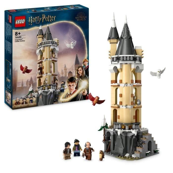 Lego 76430 Harry Potter Castillo de Hogwarts Lechucería con Minifiguras y 5 Figuras de Lechuzas
