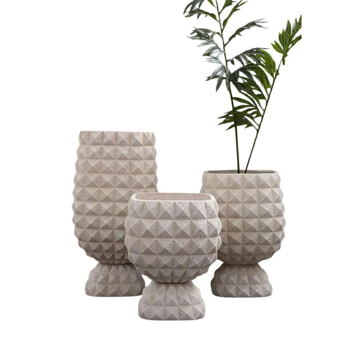 Macetero Moderno DKD Home Decor Crudo 35 x 60 x 35 cm 3 Macetero Moderno DKD Home Decor Crudo 35 x 60 x 35 cm 3