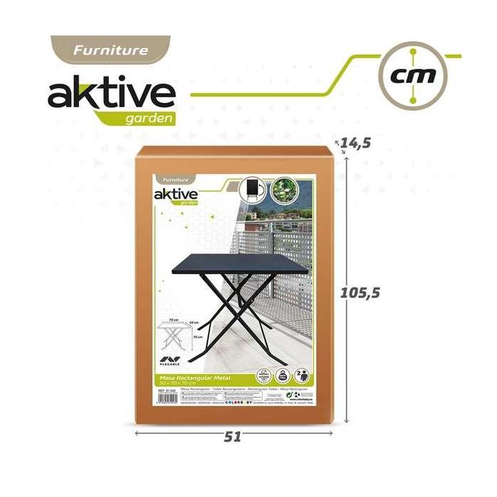 Aktive Mesa Cuadrada Plegable Metal 70x50x70 cm 4