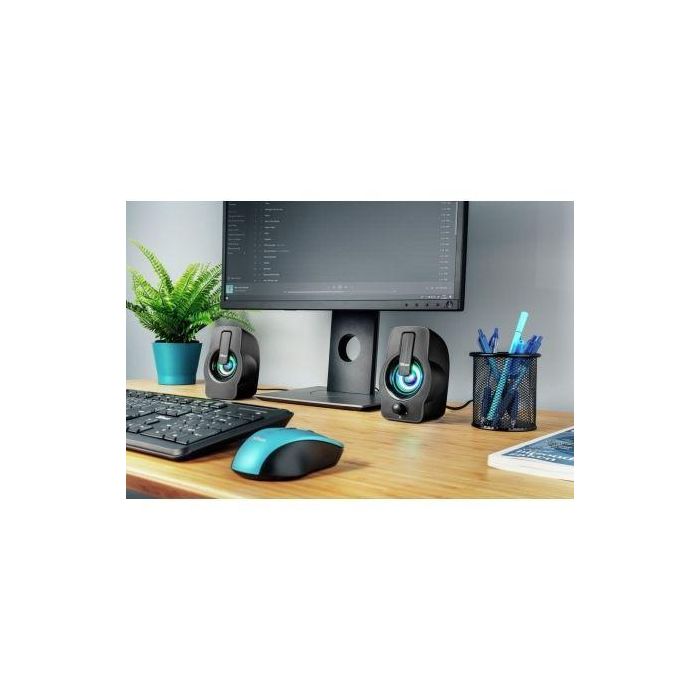 Trust Altavoces Gemi RGB 22948 / 12W / 2.0 Compactos con Iluminación LED RGB para PC y Portátil 4