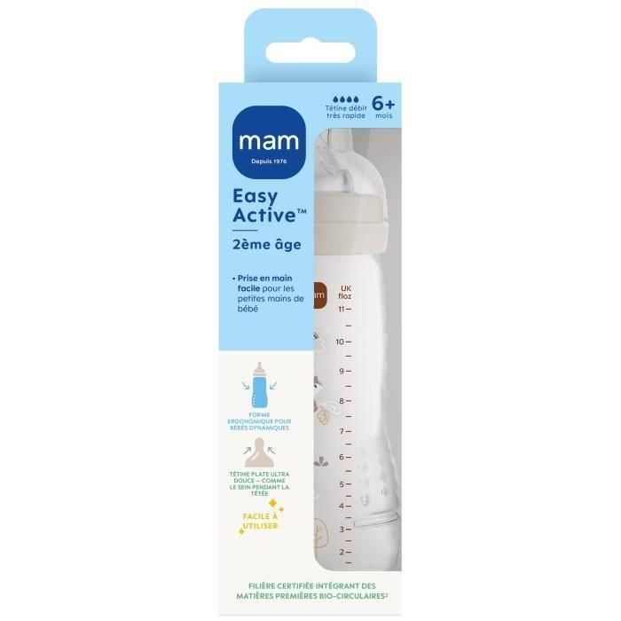 Biberón - MAM BABY - Easy Active - +6 meses - 330 ml - Tetina X flow - Arena 1 Biberón - MAM BABY - Easy Active - +6 meses - 330 ml - Tetina X flow - Arena 1