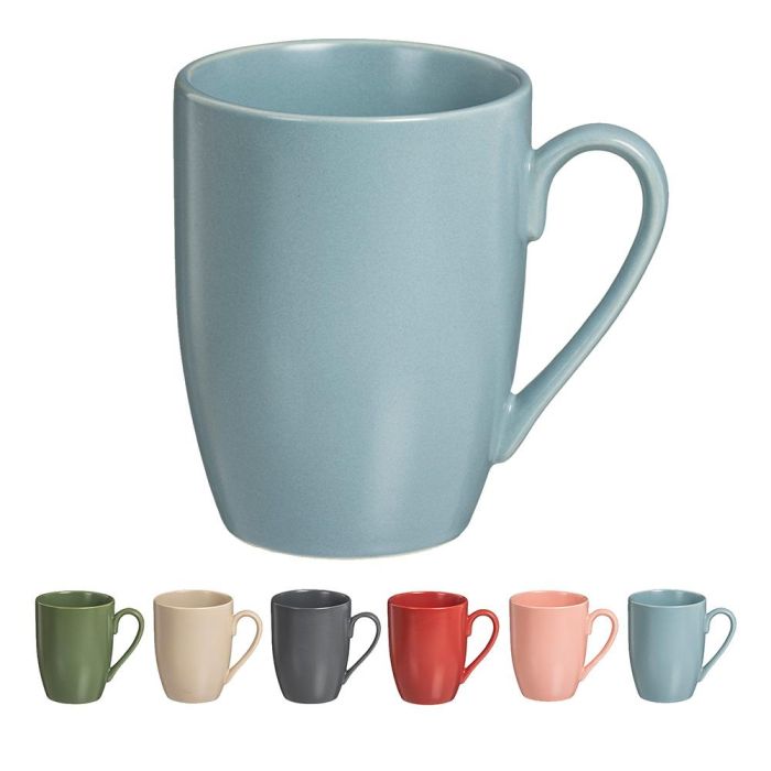 Caison Juego 6 Tazas Porcelana Mate 350 ml Colores Surtidos