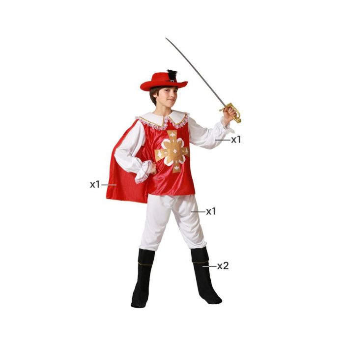 Disfraz Mosquetero Infantil Niño Rojo 7-9 Años para Carnaval y Fiestas Temáticas Disfraz Mosquetero Infantil Niño Rojo 7-9 Años para Carnaval y Fiestas Temáticas