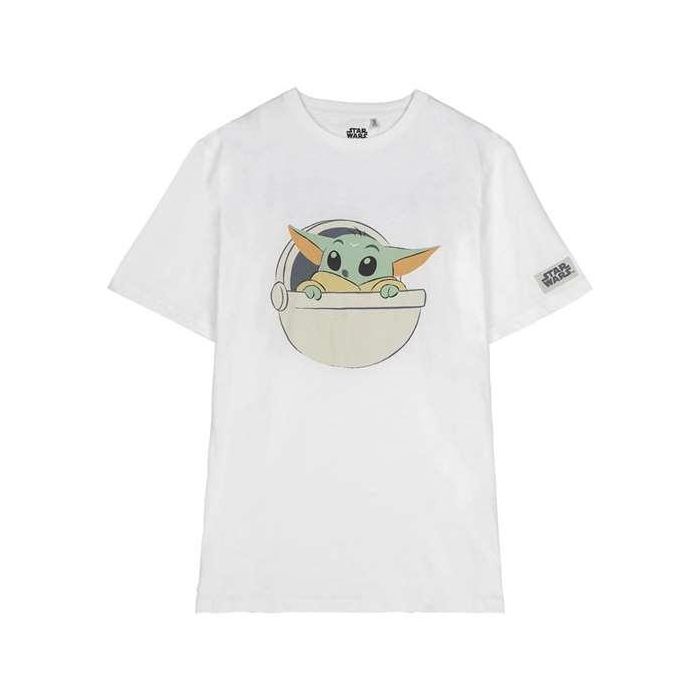 Cerdá Camiseta Corta Single Jersey The Mandalorian Grogu Blanca Talla XS para Adulto
