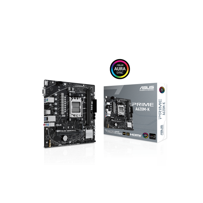 ASUS PRIME A620M-K AMD A620 Zócalo AM5 micro ATX 8 ASUS PRIME A620M-K AMD A620 Zócalo AM5 micro ATX 8