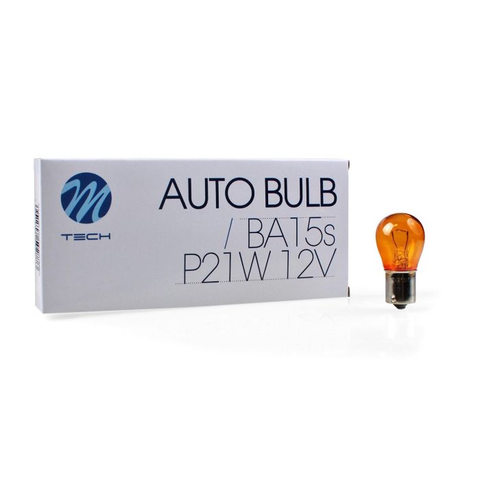 Lámpara M-Tech Ba15S 12 V-21 W S25 Ámbar | 10 Unidades MTECZ19 Lámpara M-Tech Ba15S 12 V-21 W S25 Ámbar | 10 Unidades MTECZ19