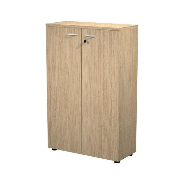Artexport Armario Medio Presto 80x35x120 cm, Puertas, 2 Estantes 22 mm Regulables, Trasera Roble