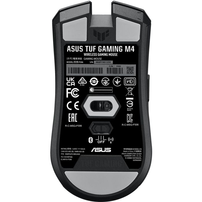 ASUS TUF Gaming M4 Wireless Ratón Gaming Óptico RF + Bluetooth 12000 DPI Negro para mano derecha 1 ASUS TUF Gaming M4 Wireless Ratón Gaming Óptico RF + Bluetooth 12000 DPI Negro para mano derecha 1