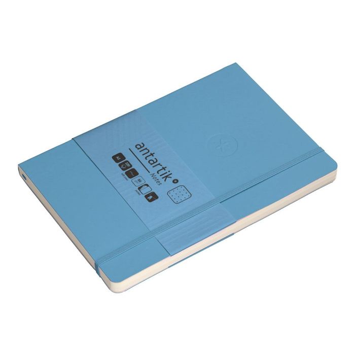 Cuaderno Con Gomilla Antartik Notes Tapa Blanda A5 Hojas Puntos Azul Claro 80 Hojas 80 gr Fsc 5