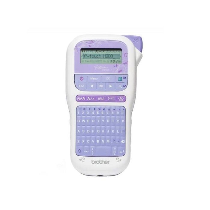 Brother Pt-H200 Rotuladora Electrónica de Mano, Teclado QWERTY, Diseño Ergonómico, Color Lavanda y Blanco