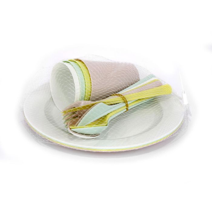 Set de 20 piezas para picnic pastel - Dem (12 Cajas) 1 Set de 20 piezas para picnic pastel - Dem (12 Cajas) 1