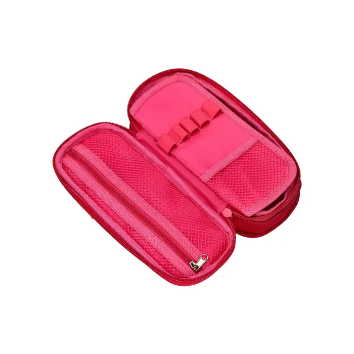 Liderpapel Estuche Portatodo Color Pop con Compartimento Extensible, 2 Cremalleras, Rosa Fucsia, 230x60 mm 5