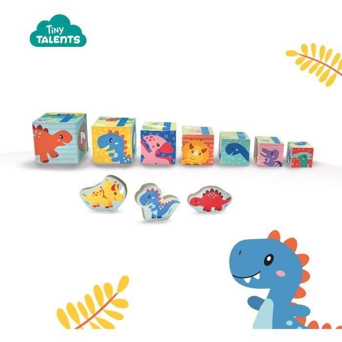 Torre de bloques para apilar con figuras de dinosaurios - Juego de habilidad - SES CREATIVE - Torre apilable con 3 figuras de dinosaurios. 1 Torre de bloques para apilar con figuras de dinosaurios - Juego de habilidad - SES CREATIVE - Torre apilable con 3 figuras de dinosaurios. 1