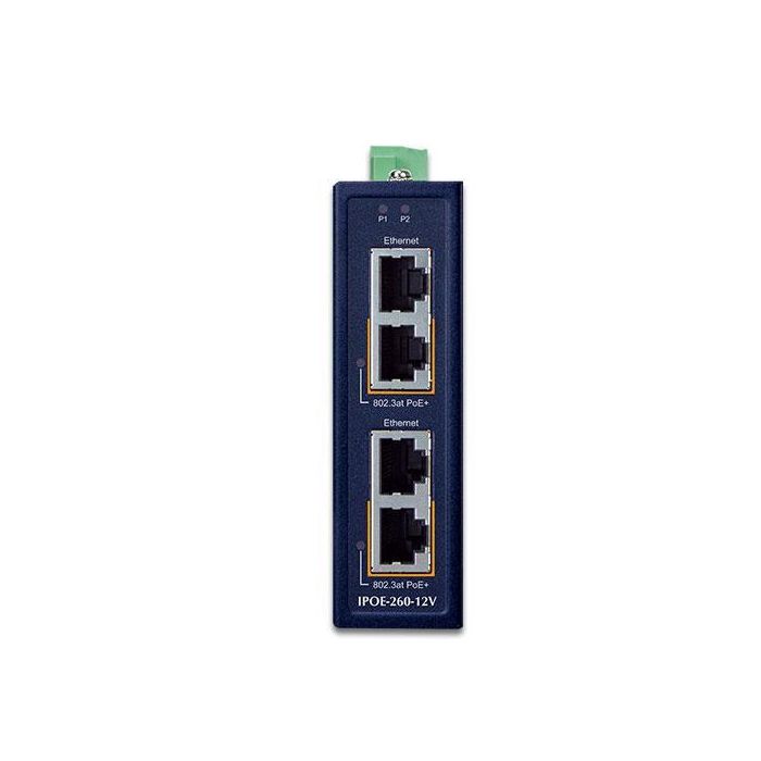 Planet IPOE-260 Inyector PoE+ Industrial 2 Puertos Gigabit 802.3at 36W con Booster 12-54V IP30 Planet IPOE-260 Inyector PoE+ Industrial 2 Puertos Gigabit 802.3at 36W con Booster 12-54V IP30